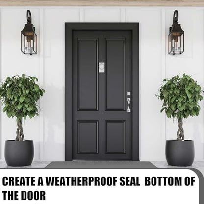 Pushglossy 1 Pcs Replacement Door Bottom with Vinyl Fins 36" Long 1 3/4" Wide Threshold Seal Bottom of Door Weatherstrip Kerf Weather Stripping for 7/8" Between Barbs (Black)