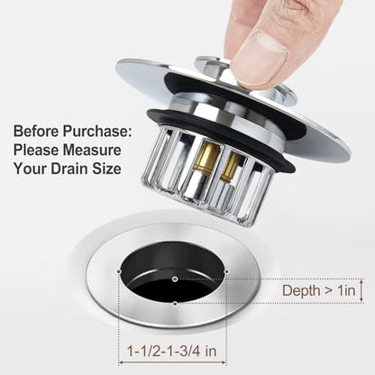 coamanug Bathtub Stopper | Shower Drain Hair Catcher, Pop-up Tub Stopper with Strainer | Bathroom Drain Plug | Drain Protector for 1-1/2 to 1-3/4"" Bath Drain Hole