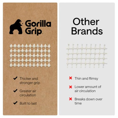 GORILLA GRIP® Strong Rug Pad Gripper, 2x6 FT, US Designed, Grips Help Keep Area Rugs Safe and in Place, Slip and Skid Resistant Pads for Hard Floors, Under Carpet Mat Cushion and Hardwood Protection