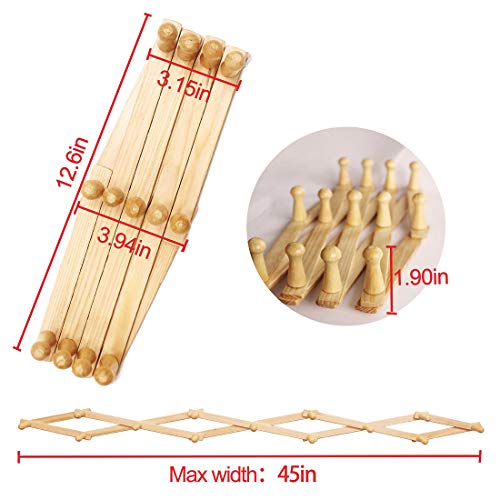 AMAPON Accordion Wall Hanger Expandable Coat Hat Rack 13 Peg Hook Mug Cap | Hang Hats Jackets Coffee Mug Purses Necklaces Towels Cap Leash Scarves Data Line Kitchenware