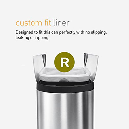simplehuman Code R Custom Fit Drawstring Trash Bags in Dispenser Packs, 20 Count, 10 Liter / 2.6 Gallon, White