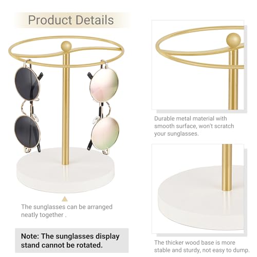 Mkono Sunglasses Organizer, Metal Glass Holder Storage Stand Display 2 Pack | Space-Saving, Holder 12 Eyewear Pairs, Sturdy Build, Clear Display, All Eyewear Types, for Table, Dresser, Desk, Countertop
