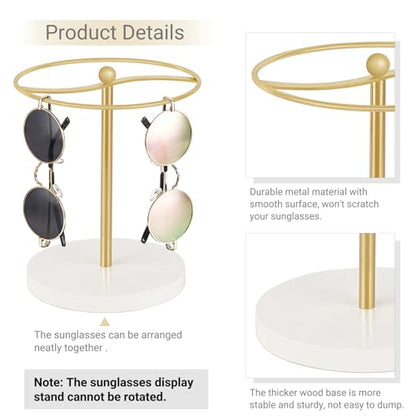 Mkono Sunglasses Organizer, Metal Glass Holder Storage Stand Display 2 Pack | Space-Saving, Holder 12 Eyewear Pairs, Sturdy Build, Clear Display, All Eyewear Types, for Table, Dresser, Desk, Countertop