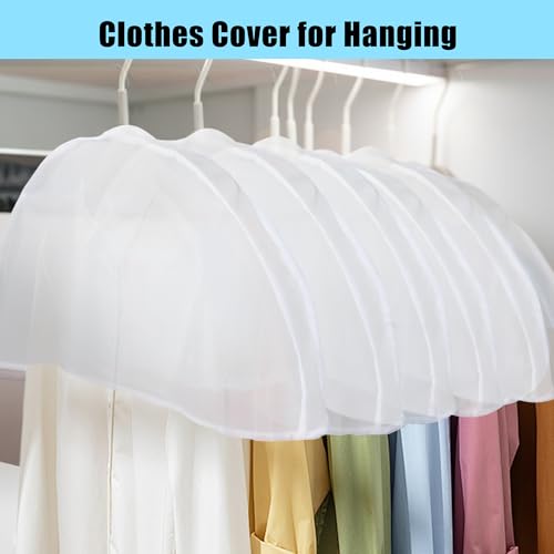 24pcs, Shoulder Covers For Hanging Clothes, Clothes Cover For Hanging, Suit Covers For Closet, Clothes Protectors For Hanging Clothes, Suit Covers, 24" W X 12" H X 2" D With 2" Gusset, Reusable