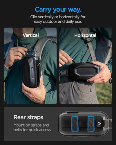 Spigen Life Hard Shell Sunglasses Case with Carabiner and 2-Way Belt Strap | Included Bottle Opener, Cleaning Cloth I For Hiking, Travel, Daily Use I Universal Fit for Meta, Ray-Ban, Oakley, Sunglasses