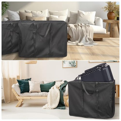 Uranshin Large Outside Zero Gravity Chair Cover with Zippers & Handles | Portable Folding Chair Storage Bag with adjustable straps, 600D Lounge Chair Carrying Bags 43" L x 11" W x 29" H, Black, 2PCS