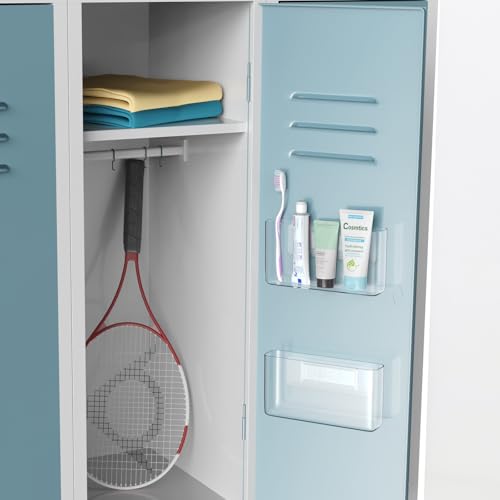 NiHome Acrylic Wall Mount Organizer 2-Pack, Slim Multi-Use Over Cabinet Storage Bins No-Drill Installation, Versatile Use for Kitchen, Bathroom, Office Perfect for Small Accessories (Clear)