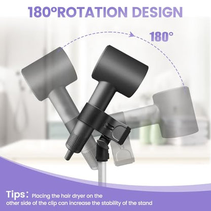 Adjustable Hair Dryer Stand, 29-59 Inch Hair Dryer... (black | Metal)