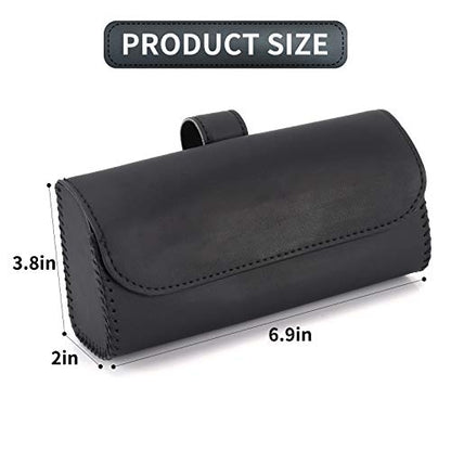 Accmor Glasses Holder for Car Sun Visor, 2 Pack Vehicle Sunglasses Holders Case with Hidden Magnetic Closure, Universal Fit Leather Auto Eyeglasses Organizer Box Eyeglass Hanger Clip Car Accessories
