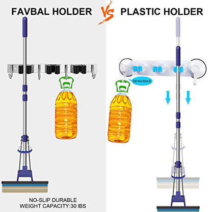 Broom Hanger Wall Mounted, 2PCS Mop and Broom Hold...
