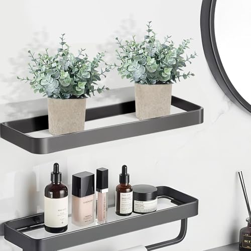 2 Pack Small Fake Eucalyptus Plants for Office Bathroom Decor | Sage Green Frosted Artificial Plant Safe for pet and Child | No Watering Farmhouse Decor for Shelf Desk Bedroom Coffee Table