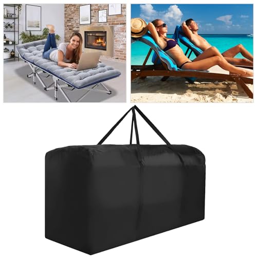 Patio Waterproof Extra Large Protective Zippered Outdoor Cushion Furniture Storage Bag with Handles, 68in L x 30in W x 20in H (1 Pack)
