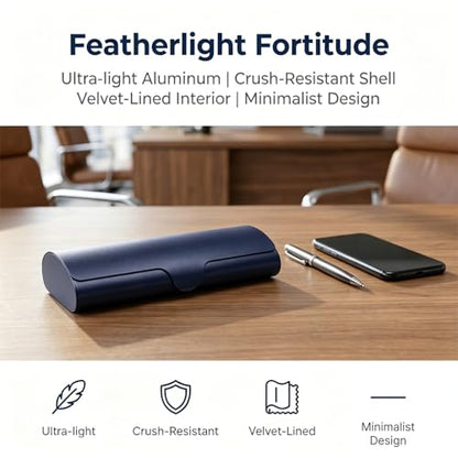 Philley Aluminum Ultra-Light Eyeglasses Slim Reading Glasses Case | Hard Shell Nearsighted Portable Travel Metal Eyeglass Case Spectacles Protection for Women & Men