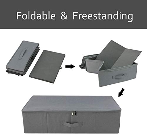 3pcs Closet Clothes Blanket, Duvets Lidded Storage Bins Under Bed Organizer | Underbed wedding dress Storage, Wardrobe shelves organizer box, folding design, stackable, sturdy walls, 3-side zipper lid