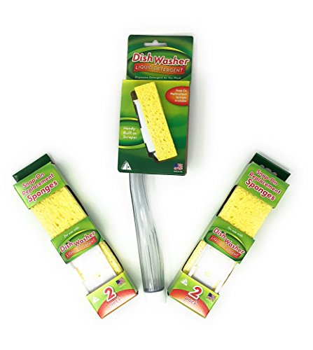 Arrow Dish Sponge w/Soap Dispenser Handle & 4 Refi... (5 Count | Yellow | Plastic)