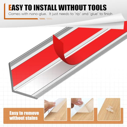 Magicheap 4 Pack Wall Corner Protector, 31.5in x 1.18in, Clear | Self Adhesive, Easy to Install, Corner Protectors for Walls, Edge Guard for Furniture Cabinet Shelf Drywall Baseboard Desk