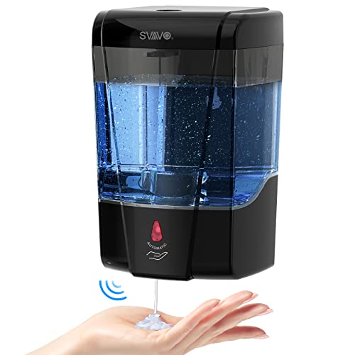 SVAVO Automatic Soap Dispenser Hand Soap Dispenser Wall Mount 600m/21 fl.oz, Touchless Electric Sensor Pump Battery Operated for Offices Home Kitchen Bathroom Hotel Restaurant Commercial