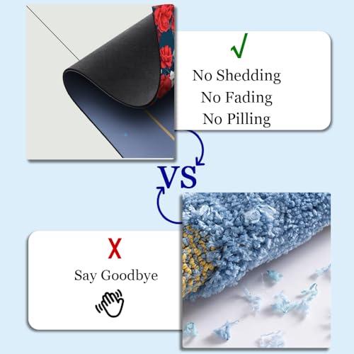 Diatomaceous Earth Bath Mat,Black Funny Skull Non-Slip Volume Super Absorbent Fast Drying for Bathroom Kitchen Door mat,Eco-Friendly Easy to Clean 16×24Inch (40 * 60cm)
