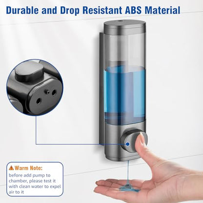 Pollock Shampoo and Conditioner Dispenser 1 Chamber No Drill | Shower Soap Pump Dispenser Wall Mounted,Body Wash Dispenser,Shower Gel Shampoo Holder for Bathroom Accessories, (Gun1)