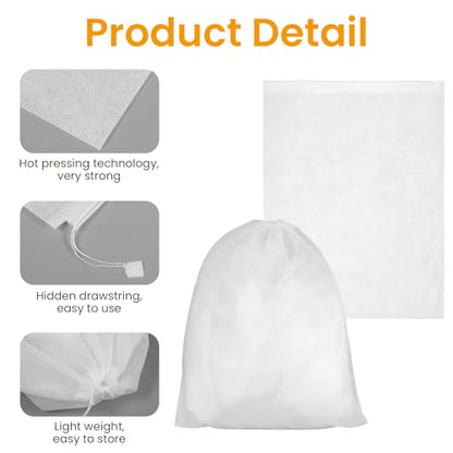 Kifmurase 100PCS Dust Bags for Handbags 15x19 inch, Non Woven Purse Dust Cover Bags for Storage, Breathable Cloth Storage Pouch with Drawstring for Shoe Boots Purses Home Travel Closet Organizer