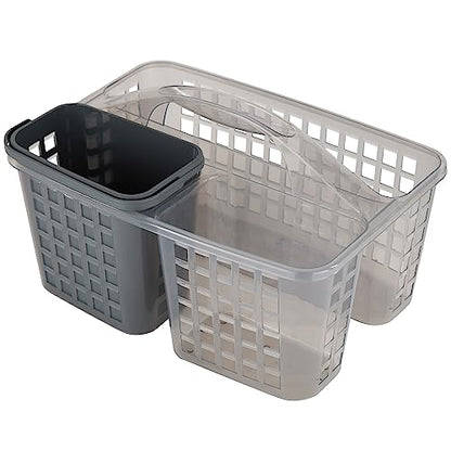 Bath Bliss 2 in 1 Portable, Bathroom Shower Caddy for Shampoo, Conditioner, Soap, and Cosmetics, in Grey Bath Tote (26118-GREY)