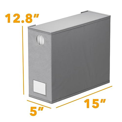 SpaceAid 4 Pack Bed Sheet Organizers and Storage, Foldable Organizer for Linen Closet, Sheets Set Folder Keeper with Window XL (Queen & King Size) Organizing Bedding Container, Gray 91ZDSN-SL01-G4