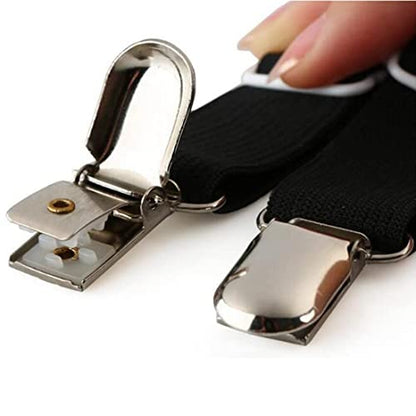 Bed Sheet Straps Adjustable Crisscross Sheet Clips Suspenders to Keep Your Bed Tidy (Black)