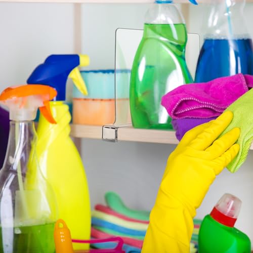 Boao 8 Pcs Shelf Dividers for Closet Organization Acrylic Clear Shelf Divider Purse Organizer Handbag Separator Bookshelf Divider for Closet Bedroom Kitchen Office Cabinet Bathroom