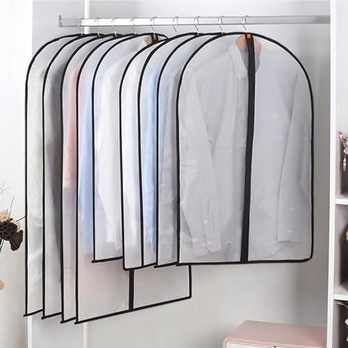 Clear 60" Extra-Long Hanging Garment Bags for Dresses & Gowns | Sturdy zippers with stoppers prevent runaway sliders. Breathable & washable PEVA covers prevent dust, wrinkles & floor drag