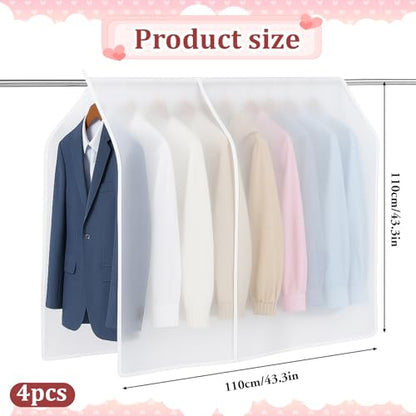 4 Pcs Clothing Rack Covers Dustproof Hanging Garment Bag Organizer Clothes Shoulder Rack Cover Closet Cover for Open Closet Garment Rack