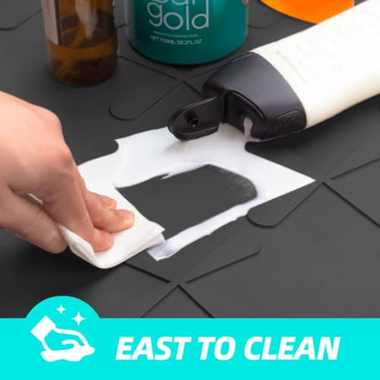 Waterproof Under Sink Mat 34" x 22", Silicone Mat Kitchen liner | BPA-Free Silicone Mat with Raised Lip Protects Cabinets from Leaks, Versatile Home Organizer for Bathroom, Pets, Boots, Floor