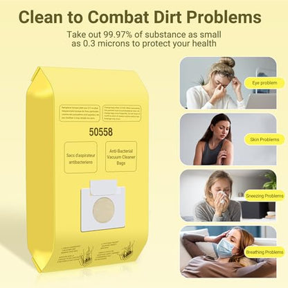 50558 Canister Cleaner Bag Replacement for Kenmore Vacuum | 12 Pack 50558 Vacuum Bags Replacement for Type C/Q 5055, 50555, 50557, 50558 and Panasonic Type C-5, C-18 Vacuum bags