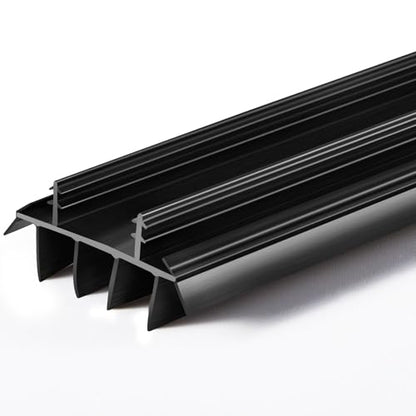 Pushglossy 1 Pcs Replacement Door Bottom with Vinyl Fins 36" Long 1 3/4" Wide Threshold Seal Bottom of Door Weatherstrip Kerf Weather Stripping for 7/8" Between Barbs (Black)