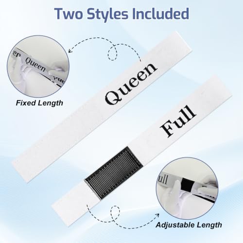 22 Pack Bed Sheet Organizer Bands, Elastic Bedding Bands Labels for Organizing Bed Sheets, Includes 6 Hook and Loop Adjustable Sheet Organizer Straps