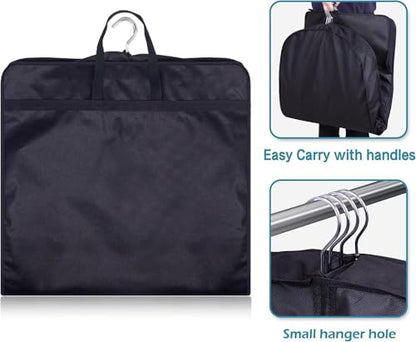 43" Suit Bags for Closet Storage and Travel, Gusseted Mesh Hanging Garment Bags for Men Suit Cover With Handle for Clothes, Coats, Jackets, Shirts（3 Packs，Black）