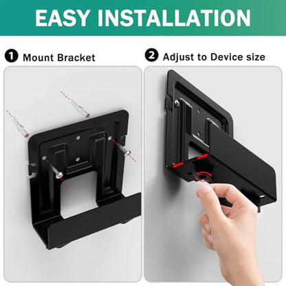 1 pcs Cable Box Mount, Adjustable Wall Mount for Small and Wide Devices | Modem Mount, Wall Mount Bracket Compatible for Cable Boxes, Modems, DVD Players,PS3, PS4, Xbox One S