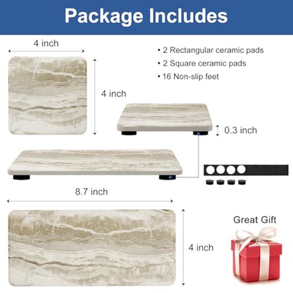 4 Pcs Drying Stone for Kitchen Counter Soap Trays Bathroom Sink Toothbrush | Fast Water Absorbing Stone Tray Hand Soap Dish Quick Dry Mat Sponge Holder Sink Caddy Ceramic Bathroom Tray Diatomite Coaster