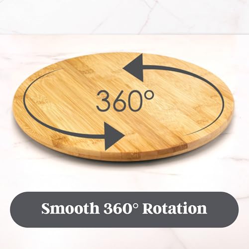 TB Home 14 Inch Bamboo Lazy Susan Turntable for Kitchen & Table Top | Keep spices, sauces, condiments, and seasonings within reach. Sized for kitchen cabinets, pantries, counters, and table tops.