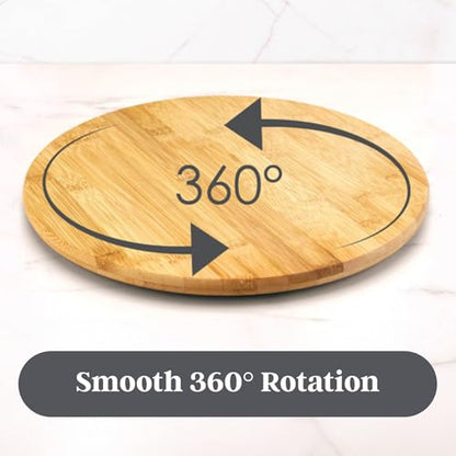 TB Home 14 Inch Bamboo Lazy Susan Turntable for Kitchen & Table Top | Keep spices, sauces, condiments, and seasonings within reach. Sized for kitchen cabinets, pantries, counters, and table tops.