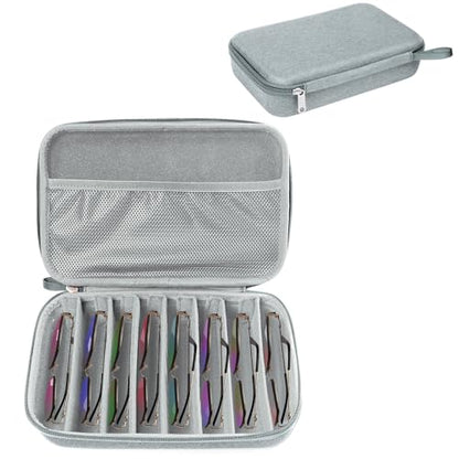 Bukere Travel Sunglasses Organizer Case Adjustable Slot For Multiple Eyeglasses Hard-shell Portable Storage Box for Men Women
