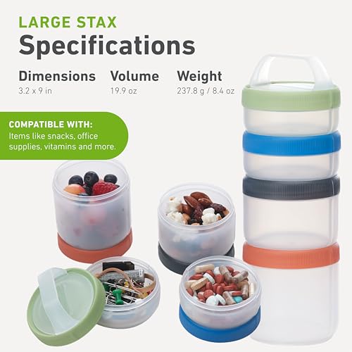 Stax Modular Storage System - Food-Safe 4-Piece St... (Spectrum | Plastic)