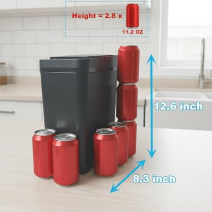 Touchless Bathroom Trash Can - 2.5 Gallon Smart Trash Can Sensor Motion | Skinny Trash Bin with Lid - Electric, Narrow, Plastic, Auto Open - Small Slim Automatic Garbage Can ( Black )