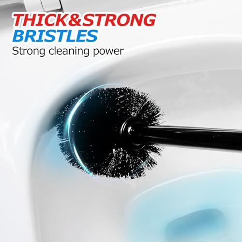 2Pack 2 in 1 Toilet Brush and Plunger Set, Extende... (2 Count | Black | Plastic)