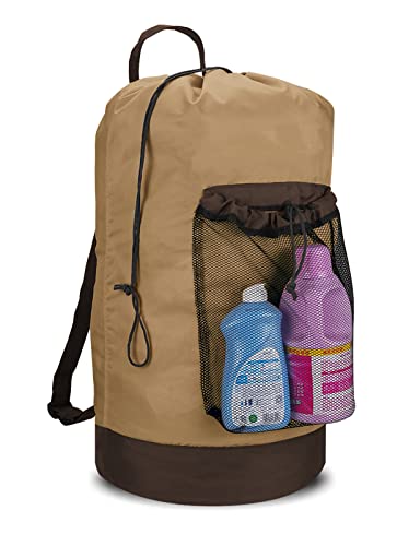 Backpack Laundry Bag, Laundry Backpack with Should... (Golden Brown | Nylon)