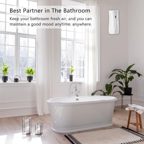 2-Pack Automatic Air Freshener Spray Dispenser with Remote Control, White | Wall Mounted/Free Standing Multiple Time Scent/Mist Release Settings use for Room/Restroom Commercial Place