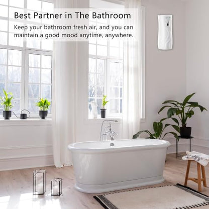 2-Pack Automatic Air Freshener Spray Dispenser with Remote Control, White | Wall Mounted/Free Standing Multiple Time Scent/Mist Release Settings use for Room/Restroom Commercial Place