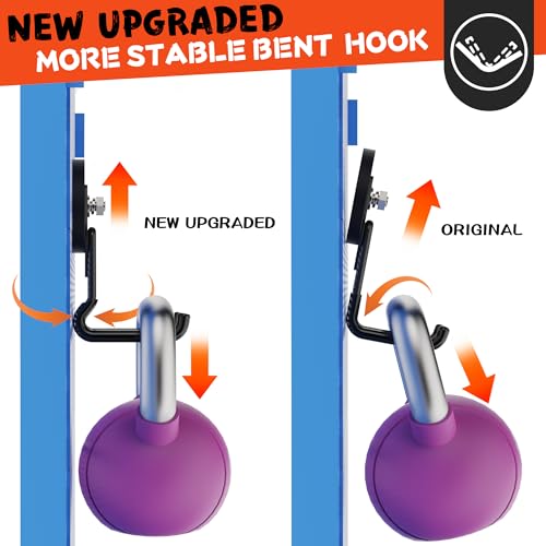 ULIBERMAGNET Upgraded Large Magnetic Hooks,Strong Heavy Duty Magnet Hooks for Power Drill,Broom,Garden Tools,Pegboard,Garage,Workshop,Hardware, 4 Pack Magnet Storage Holder for Hanging(Black)