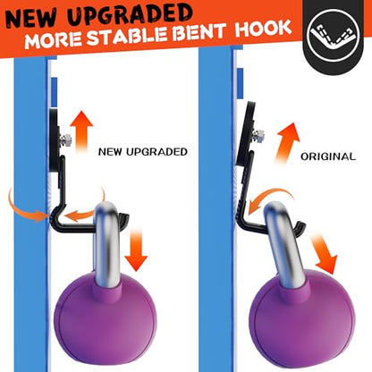 ULIBERMAGNET Upgraded Large Magnetic Hooks,Strong Heavy Duty Magnet Hooks for Power Drill,Broom,Garden Tools,Pegboard,Garage,Workshop,Hardware, 4 Pack Magnet Storage Holder for Hanging(Black)