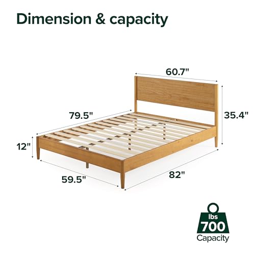 Zinus Allen Mid Century Wood Platform Bed Frame, Queen