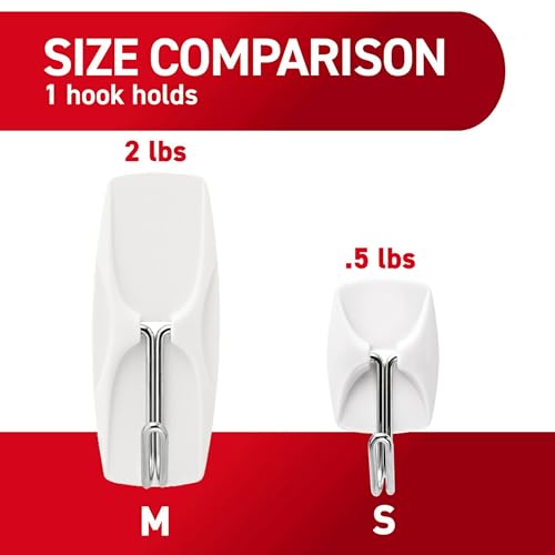 Command Small White Wire Hooks, 28 Hooks, 32 Strips | Damage-Free Hanging with Adhesive No Tools Wall Hooks for Hanging Decorations in Living Spaces, Holds up 0.5 lb